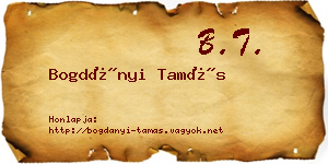 Bogdányi Tamás névjegykártya